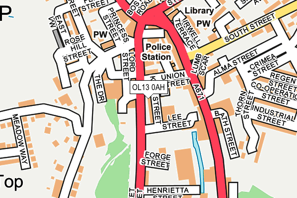 OL13 0AH map - OS OpenMap – Local (Ordnance Survey)