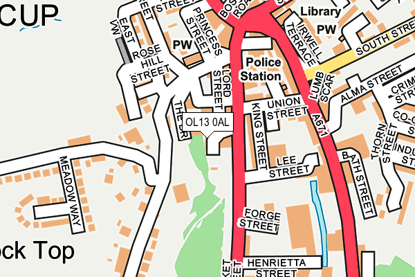 OL13 0AL map - OS OpenMap – Local (Ordnance Survey)