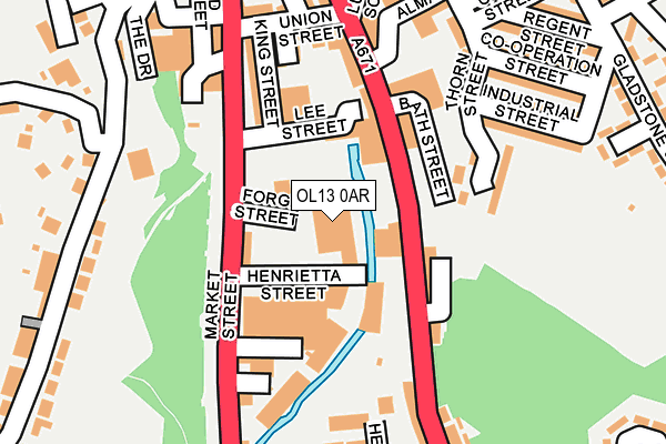 OL13 0AR map - OS OpenMap – Local (Ordnance Survey)