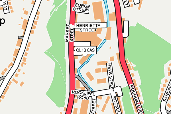 OL13 0AS map - OS OpenMap – Local (Ordnance Survey)
