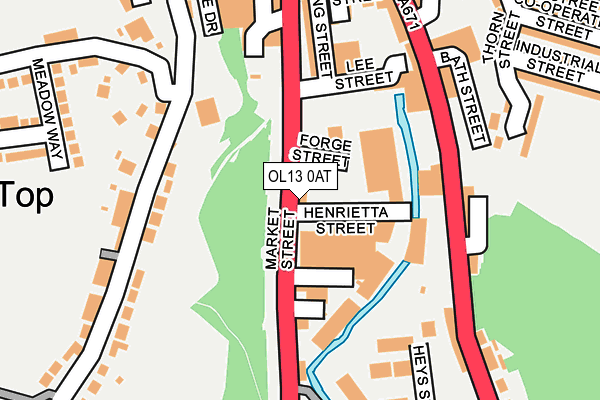 OL13 0AT map - OS OpenMap – Local (Ordnance Survey)