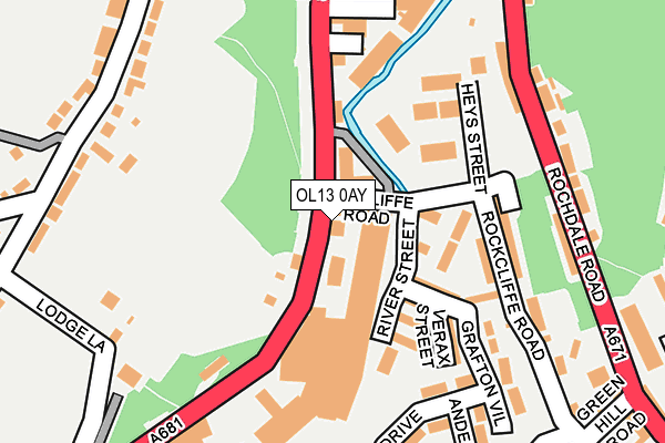 OL13 0AY map - OS OpenMap – Local (Ordnance Survey)