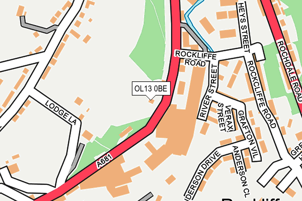 OL13 0BE map - OS OpenMap – Local (Ordnance Survey)