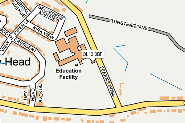 OL13 0BF map - OS OpenMap – Local (Ordnance Survey)