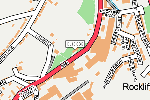 OL13 0BG map - OS OpenMap – Local (Ordnance Survey)