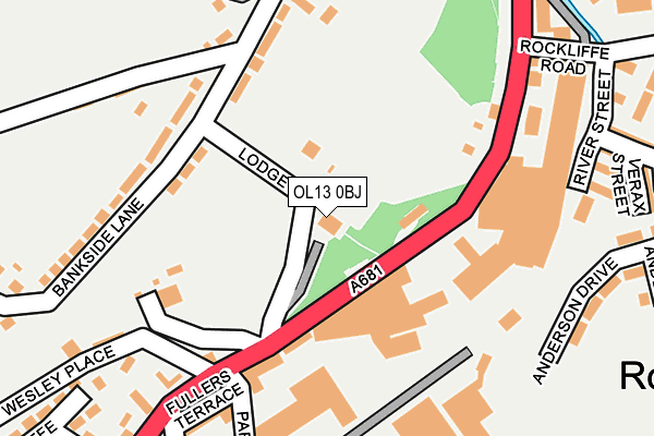 OL13 0BJ map - OS OpenMap – Local (Ordnance Survey)