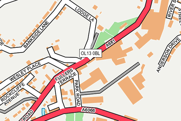 OL13 0BL map - OS OpenMap – Local (Ordnance Survey)