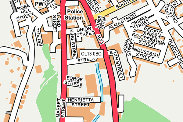 OL13 0BQ map - OS OpenMap – Local (Ordnance Survey)