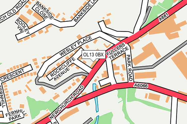OL13 0BX map - OS OpenMap – Local (Ordnance Survey)