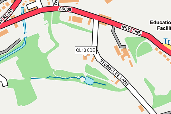 OL13 0DE map - OS OpenMap – Local (Ordnance Survey)