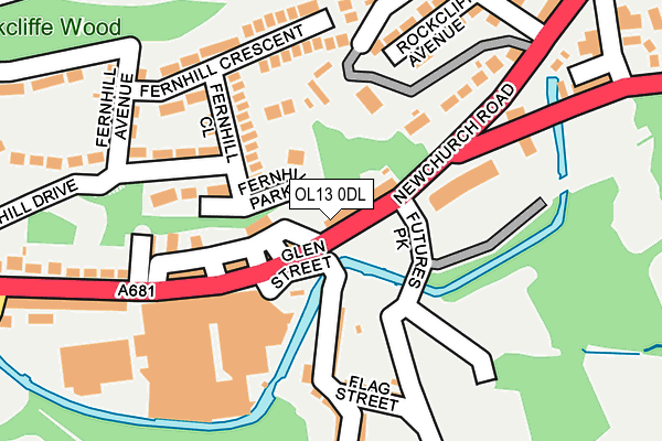 OL13 0DL map - OS OpenMap – Local (Ordnance Survey)