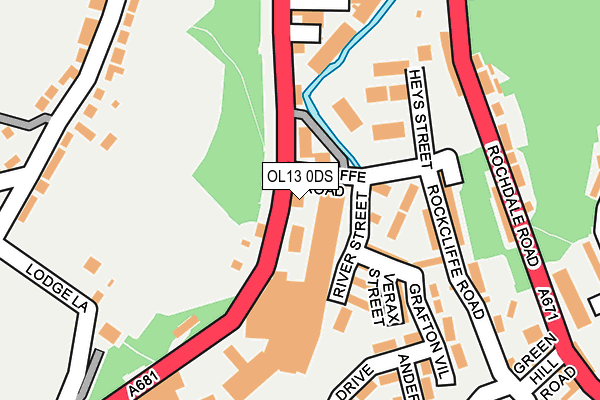 OL13 0DS map - OS OpenMap – Local (Ordnance Survey)