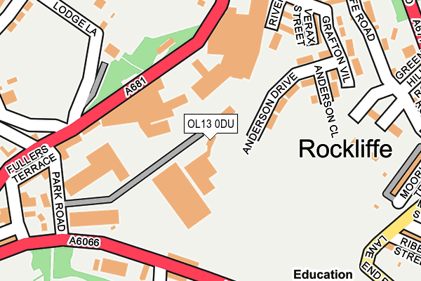 OL13 0DU map - OS OpenMap – Local (Ordnance Survey)