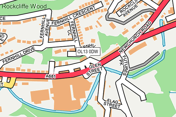 OL13 0DW map - OS OpenMap – Local (Ordnance Survey)