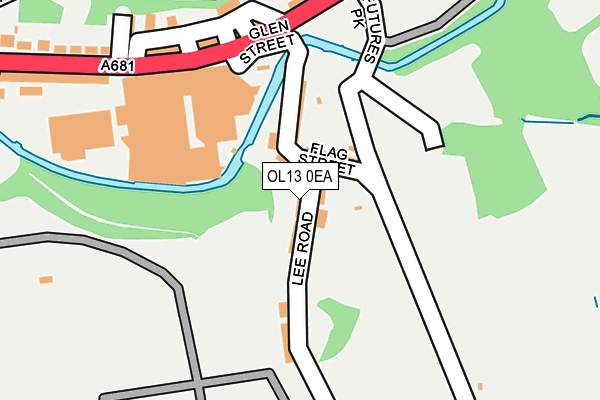OL13 0EA map - OS OpenMap – Local (Ordnance Survey)