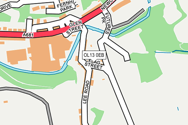 OL13 0EB map - OS OpenMap – Local (Ordnance Survey)