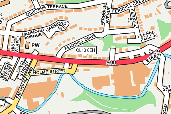 OL13 0EH map - OS OpenMap – Local (Ordnance Survey)