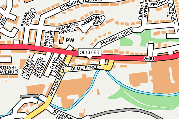 OL13 0ER map - OS OpenMap – Local (Ordnance Survey)