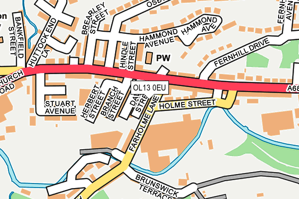 OL13 0EU map - OS OpenMap – Local (Ordnance Survey)