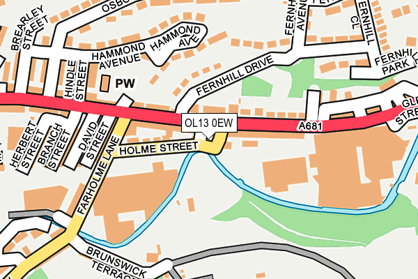 OL13 0EW map - OS OpenMap – Local (Ordnance Survey)