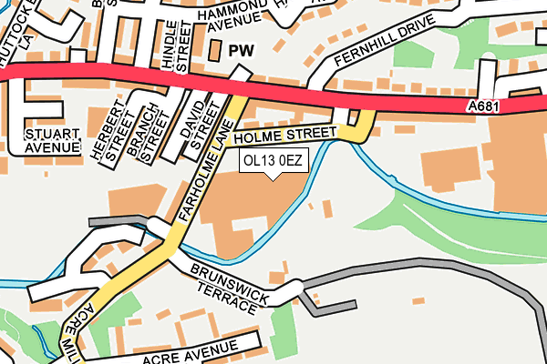 OL13 0EZ map - OS OpenMap – Local (Ordnance Survey)