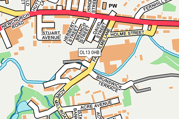 OL13 0HB map - OS OpenMap – Local (Ordnance Survey)