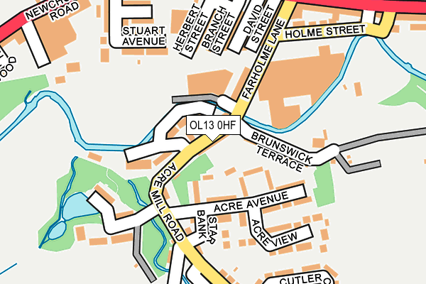 OL13 0HF map - OS OpenMap – Local (Ordnance Survey)
