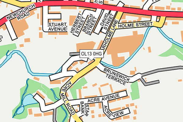OL13 0HG map - OS OpenMap – Local (Ordnance Survey)