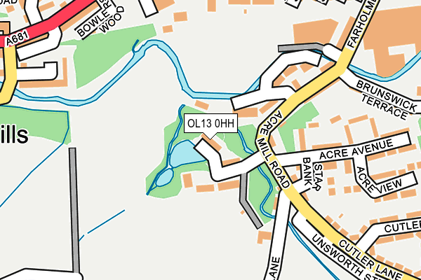 OL13 0HH map - OS OpenMap – Local (Ordnance Survey)