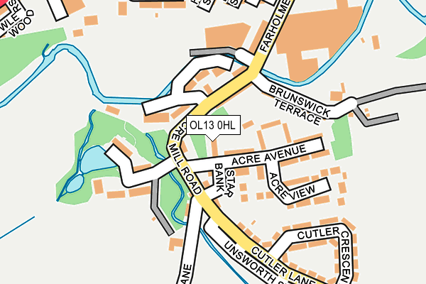 OL13 0HL map - OS OpenMap – Local (Ordnance Survey)