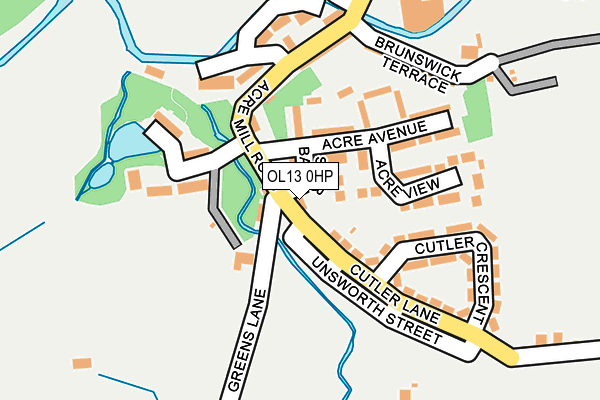 OL13 0HP map - OS OpenMap – Local (Ordnance Survey)
