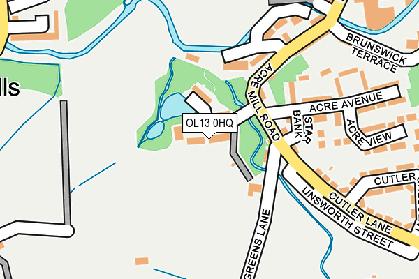 OL13 0HQ map - OS OpenMap – Local (Ordnance Survey)