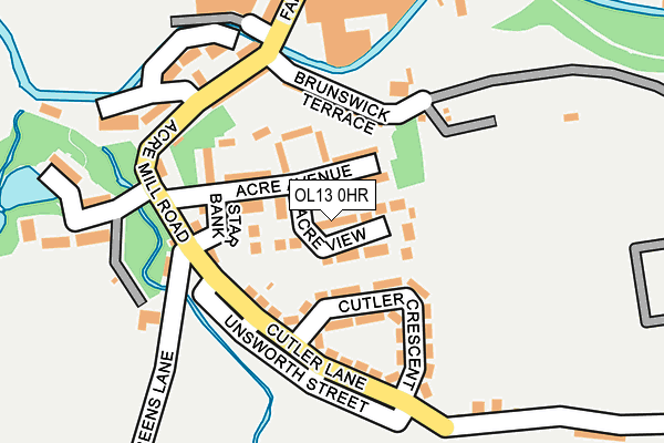 OL13 0HR map - OS OpenMap – Local (Ordnance Survey)