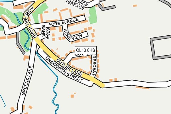 OL13 0HS map - OS OpenMap – Local (Ordnance Survey)