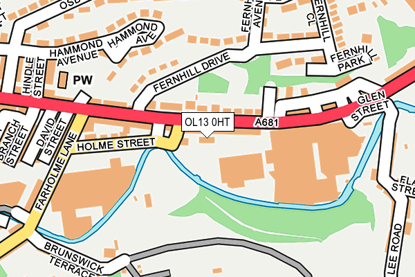 OL13 0HT map - OS OpenMap – Local (Ordnance Survey)