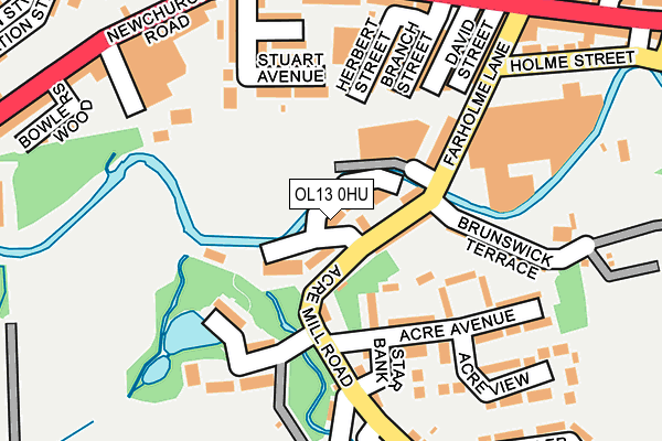 OL13 0HU map - OS OpenMap – Local (Ordnance Survey)