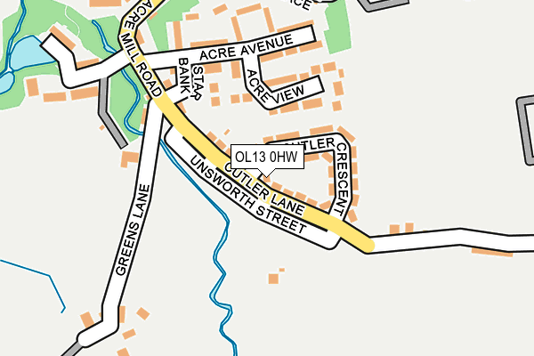 OL13 0HW map - OS OpenMap – Local (Ordnance Survey)