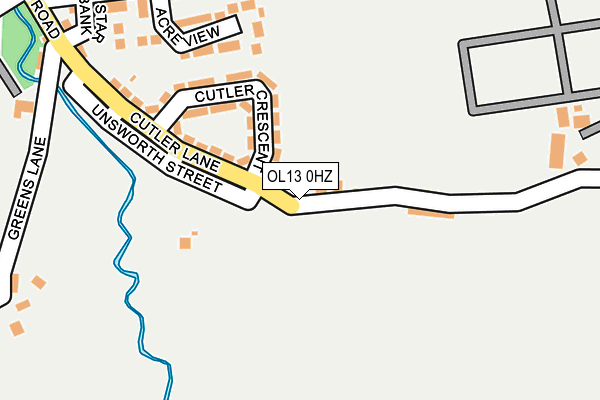 OL13 0HZ map - OS OpenMap – Local (Ordnance Survey)