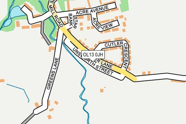 OL13 0JH map - OS OpenMap – Local (Ordnance Survey)