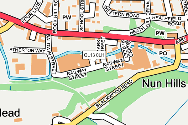 OL13 0LH map - OS OpenMap – Local (Ordnance Survey)