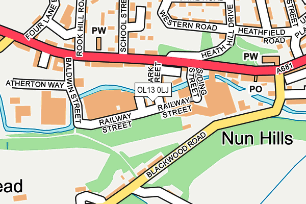 OL13 0LJ map - OS OpenMap – Local (Ordnance Survey)