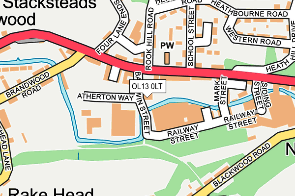 OL13 0LT map - OS OpenMap – Local (Ordnance Survey)