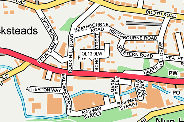 OL13 0LW map - OS OpenMap – Local (Ordnance Survey)