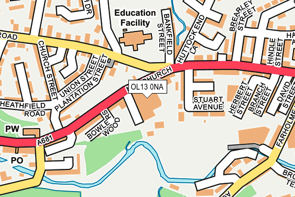 OL13 0NA map - OS OpenMap – Local (Ordnance Survey)