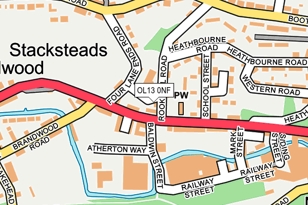 OL13 0NF map - OS OpenMap – Local (Ordnance Survey)