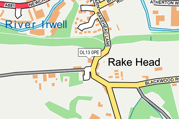 OL13 0PE map - OS OpenMap – Local (Ordnance Survey)