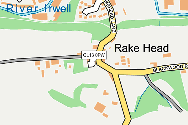 OL13 0PW map - OS OpenMap – Local (Ordnance Survey)