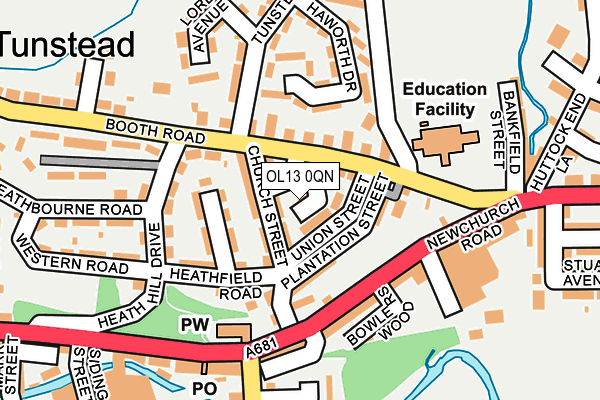 OL13 0QN map - OS OpenMap – Local (Ordnance Survey)