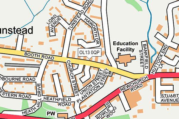 OL13 0QP map - OS OpenMap – Local (Ordnance Survey)