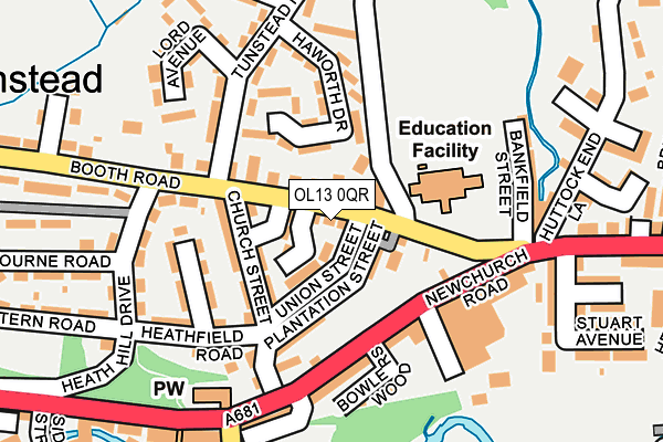 OL13 0QR map - OS OpenMap – Local (Ordnance Survey)